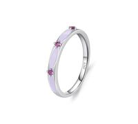 Wycian Fedi nuziali decorative da donna 925 2,72 mm viola zirconi geometrici misura 49 (15,6) per la festa della mamma del papà, 12 (16,6), Argento sterling, Zirconia cubica