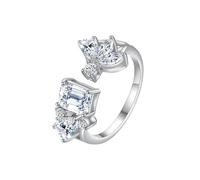 Wycian Fedine Fidanzamento Oro Bianco 18K Anello Fede Donna Nuziale Moissanite Banda Aperta Misurare 9 Popolare per Sorella Anniversario Gioielli