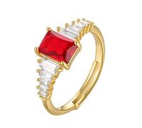 Wycian Gioielleria da donna in oro giallo 9K/14 K Au375/Au585 5 x 7 mm rubino creato in laboratorio per zia moglie, 57.5, Oro giallo 9 carati, Ruby creato in laboratorio