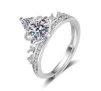 Wycian Gioielli da donna anelli anelli da donna con pietra lega argento corona con zirconi misura 57 (18,1) per la festa della mamma del papà, 57 (18.1), Metallo, Zirconia cubica