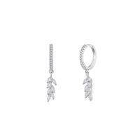 Wycian Orecchini a cerchio con ciondolo in oro da donna, con moissanite bianca, orecchini da donna in oro bianco 9 K/14 K/18 K, Medio, platino 950, Moissanite