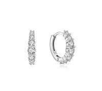 Wycian Orecchini rotondi da donna in oro con moissanite bianca, sette orecchini rotondi senza nichel, colorati, Medio, Platino PT950, Moissanite