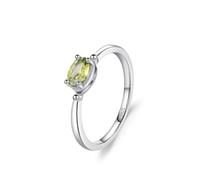 Wycian Porta fede anelli argento vintage 1,5 mm solitario ovale verde oliva misura per zia classica, 51.5, Argento sterling, Zirconia cubica