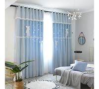 Wycian Pretty Curtains - Tende da cucina in poliestere, confezione da 2, 86 x 214 cm, colore: blu