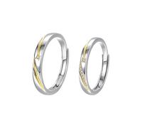 Wycian Promise Anello da donna in argento Sterling 925, con zirconi, regolabile, alla moda, per coppia, sorella, Capodanno