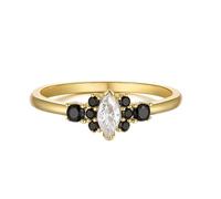 Wycian Promise Anello da uomo in oro giallo 9 K/14 carati, Au375/Au585, marchese, moissanite, idea regalo, 12 (16,6), Oro giallo 14 carati, Moissanite