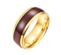 Wycian Promise Ring, Anello Tungsteno Donna Taglia 10 Legno Lucidato da 8 mm Custom Regalo per Figlia Mother'S Day Gioielli