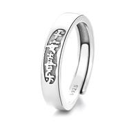 Wycian Set di anelli gotici, da donna, in vero argento Sterling 925, lucidato, vintage, regolabili, popolari per la zia e l'impegno