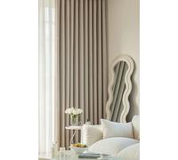Wycian Tenda con occhielli in stile rustico, colore crema, beige, oscurante, confezione da 2, tinta unita, altezza 244 x larghezza 132 cm, confezione da 2 pezzi, ciniglia