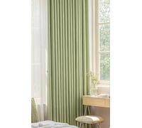 Wycian Tenda in stile rustico, colore verde, oscurante, confezione da 2 pezzi, tinta unita, altezza 160 x larghezza 102 cm, confezione da 2 pezzi