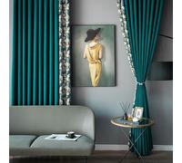 Wycian Tenda in stile rustico, oscurante, 2 pezzi, in poliestere, foglia di ginkgo (altezza x larghezza x profondità): 183 x 107 cm, per camera da letto