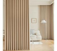 Wycian Tenda oscurante in stile rustico, colore kaki chiaro, 2 pezzi, in ciniglia, altezza 138 x larghezza 132 cm, per camera da letto