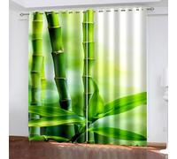 Wycian Tende corte per soggiorno con foglie verdi, 2 pezzi, in poliestere, motivo albero e foglie, altezza 183 x larghezza 107 cm, per camera da letto