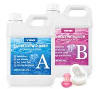 WYCOON Gomma siliconica liquida per stampi - 15 Shore A, Non tossica a Cura Rapida (1:1), per la Realizzazione di stampi per Resina epossidica, Candele, Gesso e Fai da Te (Translucido, 4.52kg)