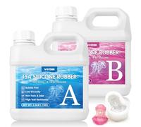 WYCOON Gomma siliconica liquida per stampi - 15 Shore A, Non tossica a Cura Rapida (1:1), per la Realizzazione di stampi per Resina epossidica, Candele, Gesso e Fai da Te (Translucido, 2.3kg)