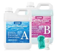 WYCOON Gomma siliconica liquida per stampi - 15 Shore A, Non tossica a Cura Rapida (1:1), per la Realizzazione di stampi per Resina epossidica, Candele, Gesso e Fai da Te (Verde Giada, 4.52kg)