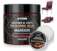 WYCOON Kit Riparazione Pelle Borgogna - Tintura Liquida, Vernice, Crema Colorante e 100ml di Crema di Manutenzione per Divani, Mobili, Sedili Auto | Ripristina e Protegge Cuoio Graffiato e Sbiadito