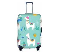 WYCZHY Alpaca, copertura per valigia grande, con stampa di lama, copertura elastica per valigie con cerniera, protegge i bagagli durante il viaggio, bianco, S