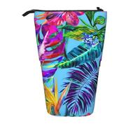 WYCZHY Astuccio con fiori rossi e pianta tropicale, grazioso astuccio per matite e penne, ideale per ufficio, ufficio, Nero , Taglia unica, Organizer per borse