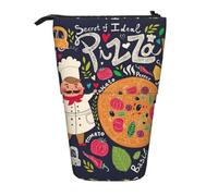 WYCZHY Astuccio con supporto per matite e matite, con cuoco e pizza, spazioso, per lavoro, ufficio, artisti, Nero , Taglia unica, Organizer per borse