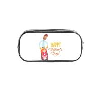WYCZHY Astuccio trasparente con stampa per la festa del papà da parte della figlia, borsa resistente in PVC con cerniera, organizer robusto per pennarelli