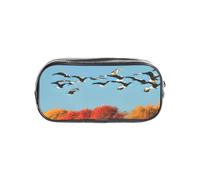 WYCZHY Astuccio trasparente per matite con stampa di anatre selvatiche e albero che volano da caccia, borsa resistente in PVC con cerniera, organizer robusto per pennarelli