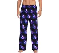 WYCZHY Bella Farfalla Incandescente Degli Uomini Pigiama Pantaloni Del Pigiama Per Gli Uomini Lounge Sonno Fondo Pj Pant Morbido Con Tasche, Nero , XXL