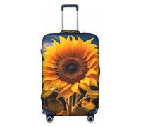 WYCZHY Bella girasole 2 stampa grande copertura valigia, copertura elastica valigia con cerniera, protegge i bagagli durante il viaggio, bianco, XL