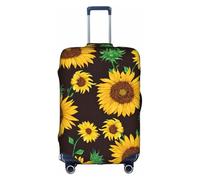 WYCZHY Bella stampa girasole grande copertura della valigia, copertura elastica della valigia con cerniera, protegge i bagagli durante il viaggio, bianco, M