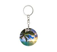 WYCZHY Bellissimo supporto chiave di stampa dell'oceano dell'alba per l'organizzatore chiave compatto per la catena chiave, portachiavi per le catene chiave dell'automobile, bianco, Taglia unica