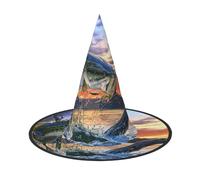 WYCZHY Big Fish Printing 13 Pollici Cappello Pieghevole di Halloween del Panno di Oxford Cappello di Halloween Per Carnevale