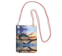 WYCZHY Big Fish Printing Travel Cell Phone Pouch Crossbody Bag con tracolla per telefono, passaporto a piedi, portafoglio, rosa, Taglia unica