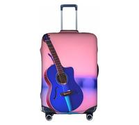 WYCZHY Blue Music Printing - Grande copertura per valigia, elastica, con cerniera, protegge i bagagli durante il viaggio, bianco, XL