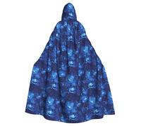 WYCZHY Blue Universe Space Galaxy Larp Costume Mantello Adulto Con Cappuccio Mantello Medievale Veste Per Festival Rinascimentale Abbigliamento Gotico