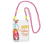 WYCZHY Borsa a tracolla da viaggio per la festa del papà con stampa della figlia, borsa a tracolla per telefono, passaporto a piedi, portafoglio, Fucsia, Taglia unica