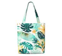 WYCZHY Borsa grande riutilizzabile resistente con stampa di paesaggio vegetale da spiaggia, borsa da regalo riutilizzabile in tela di alta qualità, per lavoro e shopping