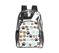 WYCZHY Borsa per libri trasparente, resistente, con stampa di ossa di cane e zampe, rinforzata, per spiaggia, sport all'aria aperta, viaggi
