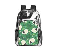 WYCZHY Borsa per libri trasparente, resistente, con stampa di pecore in stile cartone animato, rinforzata, per spiaggia, sport all'aria aperta, viaggi