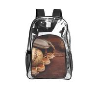 WYCZHY Borsa trasparente resistente con stampa baseball, borsa trasparente rinforzata per spiaggia, sport all'aria aperta, viaggi