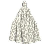 WYCZHY Brown Pattern Leopard Larp Costume Mantello Adulto Con Cappuccio Mantello Medievale Robe Per Rinascimento Festival Gothic Wear