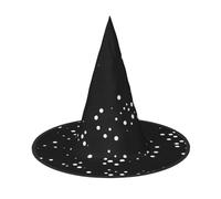 WYCZHY Cappello di Halloween pieghevole alto 13 pollici nero del modello del punto del puntino, cappello di Halloween del panno di Oxford per il carnevale