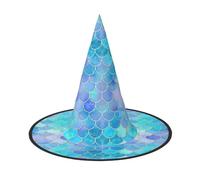 WYCZHY Cappello di Halloween pieghevole alto 33 pollici della scala della sirena dell'oro, cappello di Halloween del panno di Oxford per il carnevale