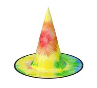 WYCZHY Cappello pieghevole alto di Halloween del panno di Oxford del cappello di 13 pollici della tintura della cravatta per il carnevale