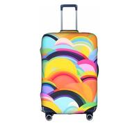 WYCZHY Copertura della valigia di grande stampa del modello dell'arcobaleno, copertura elastica della valigia con la chiusura lampo, protegge i bagagli durante il viaggio, bianco, L