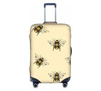 WYCZHY Copertura della valigia di grandi dimensioni con stampa di api, copertura elastica della valigia con la chiusura lampo, protegge i bagagli durante il viaggio, bianco, S