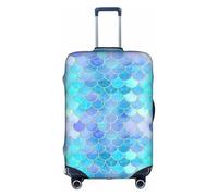 WYCZHY Copertura della valigia grande della stampa della scala della sirena dell'oro, copertura elastica della valigia con la chiusura lampo, protegge i bagagli durante il viaggio, bianco, M