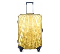 WYCZHY Copertura della valigia grande di stampa di Bling dell'oro, copertura elastica della valigia con la chiusura lampo, protegge i bagagli durante il viaggio, bianco, L