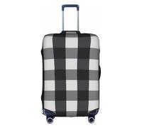 WYCZHY Copertura elastica per valigie con stampa a quadri bianchi e neri, con cerniera, protegge i bagagli durante il viaggio, bianco, M