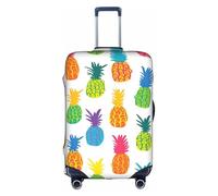 WYCZHY Copertura per valigia grande con stampa di ananas arcobaleno, copertura elastica per valigie con cerniera, protegge i bagagli durante il viaggio, bianco, XL