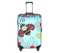 WYCZHY Copertura per valigia grande con stampa di coccinelle, copertura elastica per valigie con cerniera, protegge i bagagli durante il viaggio, bianco, M